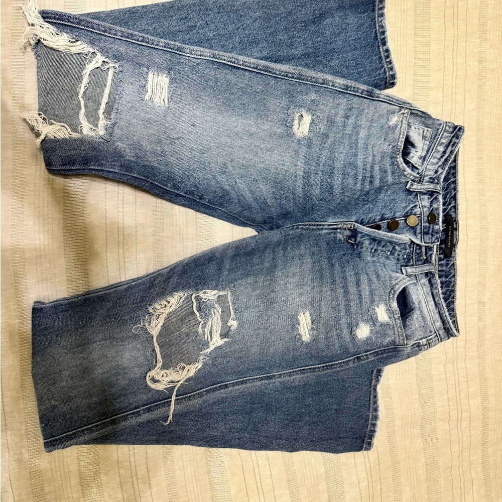 Flying Monkey Light Blue Distressed Flare Jeans